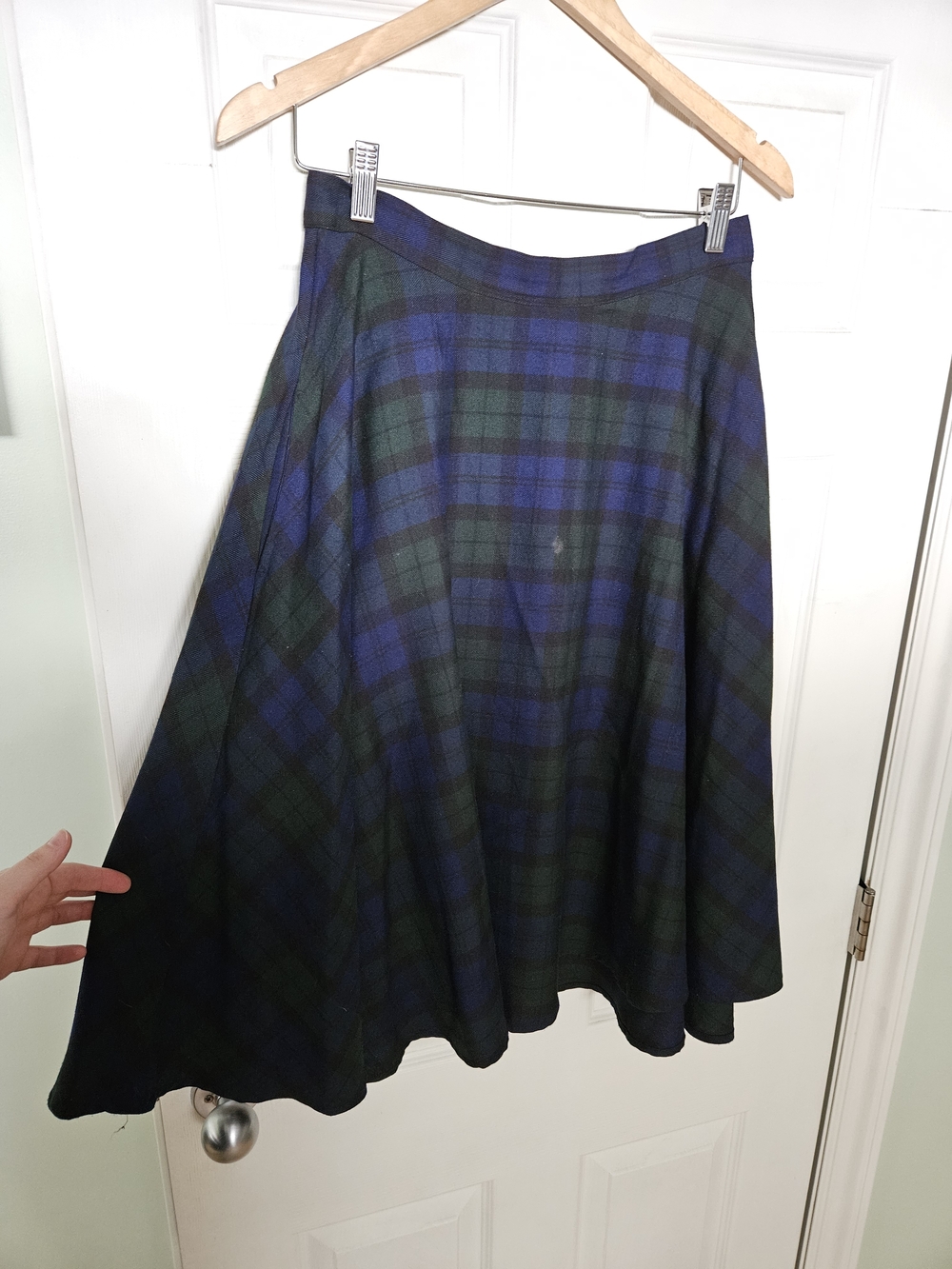Hell Bunny Blue & Green Tartan Circle Skirt